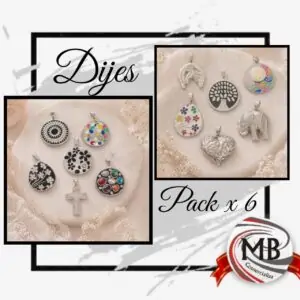 Dijes de letras doradas en pack por 6 unidades para armado de bijouterie. Iniciales metálicas para accesorios venta mayorista en Argentina con despacho en 48 horas por MB Comercializa.
