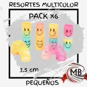 PACK X6 RESORTES MULTICOLOR 3.5CM