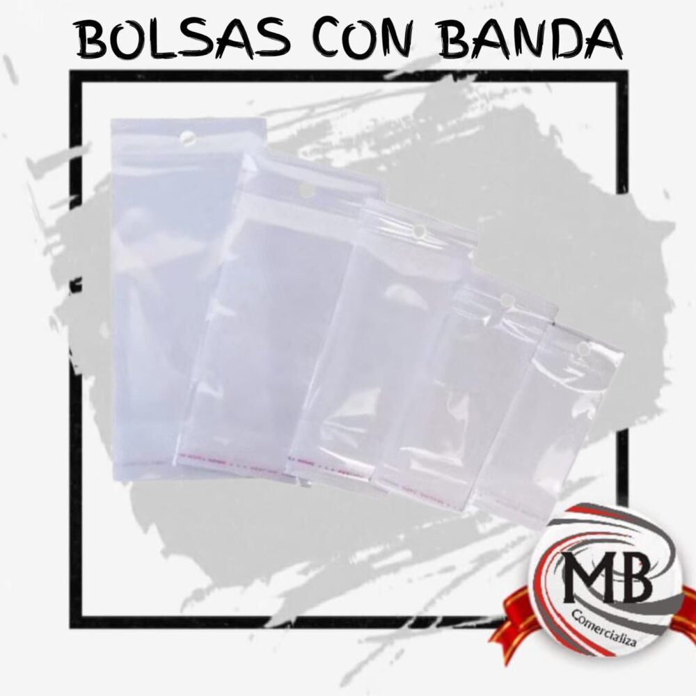 bolsas con banda Bolsas de polipropileno transparentes con banda adhesiva pack mayorista MB Comercializa