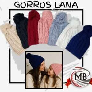 Gorros de lana con pompón abrigados para invierno. Accedé a precios mayoristas directos en Argentina. Distribución de accesorios de lana tejidos con despacho rápido a todo el país en un máximo de 48 horas a través de MB comercializa.com.ar.
