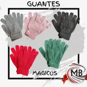 Guantes mágicos de lana lisos en colores gris, rosa, negro, rojo y verde para venta por mayor. Distribución mayorista en toda la Argentina con despachos en 48 horas y precios directos mayoristas en MB Comercializa.