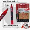 Distribución mayorista de marcadores permanentes rojos con punta biselada en Argentina, pack de 12 fibras indelebles para múltiples superficies, insumos de librería y oficina MB Comercializa con salida en 48 horas.