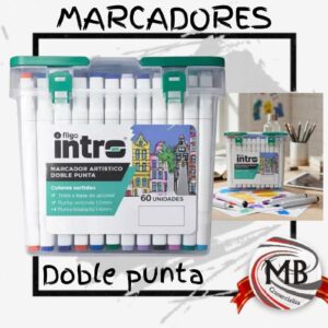 Set de marcadores artísticos profesionales de 60 colores con doble punta, precio mayorista directo y despacho en 48 horas a toda Argentina mediante MB Comercializa.