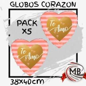 PACK X5 GLOBOS CORAZÓN