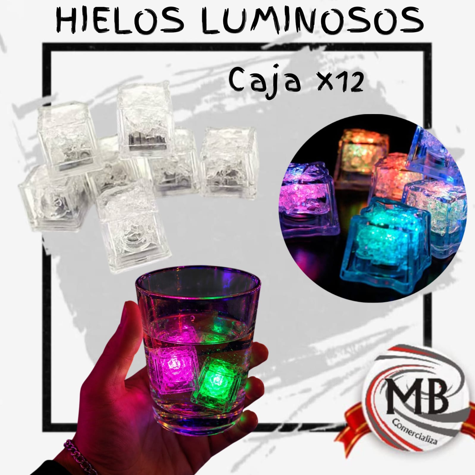 CAJA X 12 HIELOS COTILLON LUMINOSOS