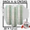 PACK X12 CINTAS ADHESIVAS 20X1.2CM