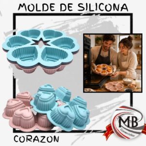 MOLDES DE SILICONA 6 CAVIDADES CORAZÓN