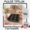 Molde de teflón para 12 cupcakes y muffins con superficie antiadherente de alta calidad. Distribución con despacho en 24 horas a Misiones, Chaco, Corrientes y todo el interior del país con precios directos mayoristas.
