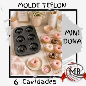 MOLDES TEFLÓN MINI DONAS 6 CAVIDADES