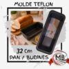 Molde de teflón de 32 cm ideal para pan y budines con superficie antiadherente de alta calidad. Distribución con despacho en 24 horas a Neuquén, Río Negro, Chubut y todo el interior del país con precios directos mayoristas.