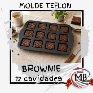MOLDES TEFLÓN BROWNIE 12 CAVIDADES DE 6X6 CM