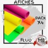 PACK X 4 AFICHES FLUO
