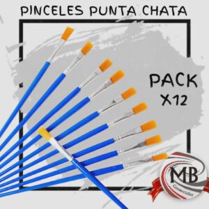 PACK X 12 PINCELES PUNTA PLANA