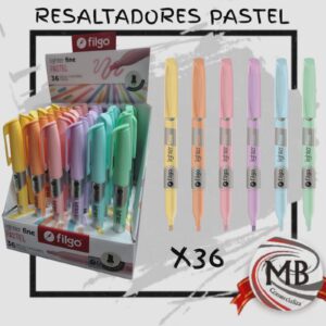 CAJA X 36 RESALTADORES FINOS PASTELES
