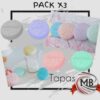 Tapas plásticas para frascos pack x3 con relieve identificador bazar mayorista despacho 48 horas a toda Argentina en MB Comercializa.