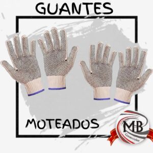 Guantes de trabajo moteados de algodón con puntos de PVC antideslizantes para protección industrial y venta mayorista directa, con despacho rápido en 24 horas y envíos a toda Argentina por Correo Argentino desde mbcomercializa.com.ar.