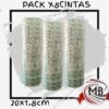 Pack x8 cintas adhesivas transparentes de 20m x 1.8cm para uso escolar y de oficina. Distribución con despacho en 24 horas a San Luis, San Juan, La Rioja y todo el interior del país con precios directos mayoristas.