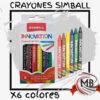 Crayones de cera x6 colores intensos por mayor, caja de crayones escolares de la linea Innovation recubiertos de papel para dibujo infantil, ideal para librerias y revendedores con despacho rapido en 24 horas por Correo Argentino mediante mbcomercializa.com.ar.