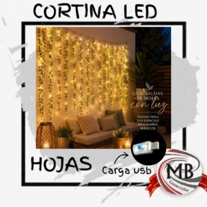 CORTINAS LED HOJAS 3 MTS ANCHO 0.90 LARGO