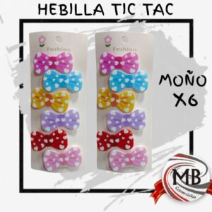 BLISTER HEBILLAS TIC TAC MOÑO X 6