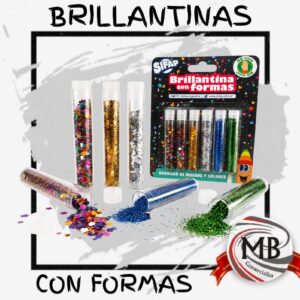 6 TUBOS BRILLANTINAS CON FORMAS SIFAP