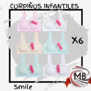 PACK X 6 CORPIÑOS INFANTILES SMILE