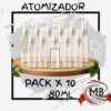 Pack por 10 atomizadores pulverizadores de 80 ml con precios directos mayoristas y despacho en 24 horas a toda la Argentina por Correo Argentino a través de mbcomercializa.com.ar