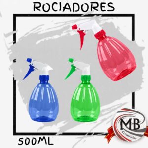 Botellas plásticas con gatillo pulverizador rociador de 500 ml en colores azul, verde y rojo con precios directos mayoristas y despacho en 24 horas por Correo Argentino mediante mbcomercializa.com.ar