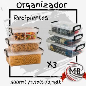 SET BOX ORGANIZADORES-RECIPIENTES X 3