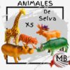 Set de animales de la selva de plastico x 5 unidades juguetes didacticos por mayor para jugueterias MB Comercializa.