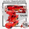 Auto transformer estilo Cars 17 cm por mayor en MB Comercializa. Distribuidor mayorista de juguetes infantiles, autos de carreras transformables en robot con caja de presentacion y despacho rapido en 24 horas a toda Argentina via Correo Argentino.