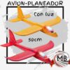 Avion planeador con luz LED de 50 cm por mayor en MB Comercializa. Distribuidor mayorista de juguetes de aire libre, aviones de telgopor flexible EPP de lanzamiento manual con luces LED integradas y despacho rapido en 24 horas a toda Argentina via Correo Argentino.