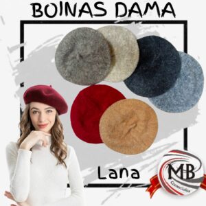 Boinas dama de lana clasica por mayor en MB Comercializa. Distribuidor mayorista de accesorios de moda de invierno, gorros femeninos y boinas francesas con despacho rapido en 24 horas y precios directos mayoristas a toda Argentina via Correo Argentino.
