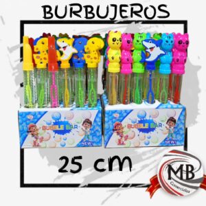 Burbujeros infantiles de 25 cm con diseños de animales por mayor, tubos lanza burbujas Bubble Bar surtidos para cotillones y jugueterías con despacho en 24 horas por Correo Argentino mediante mbcomercializa.com.ar.