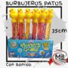 Burbujeros patos con sonido de 35cm por mayor, juguetes lanza burbujas Bubble Game x24 unidades para cotillones y jugueterias con despacho en 24 horas por Correo Argentino mediante mbcomercializa.com.ar.