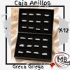 Caja de anillos de acero quirurgico greca griega por mayor x12, set de alianzas con grabado de grecas en joyerias y locales de moda con despacho en 24 horas por Correo Argentino en mbcomercializa.com.ar.