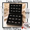 Caja de anillos de acero quirurgico guarda pampa por mayor x12, set de alianzas grabadas con diseño autoctono tradicional en joyerias y regalerias con despacho en 24 horas por Correo Argentino en mbcomercializa.com.ar.