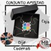 Conjunto amistad dije y cadena x4 por mayor, juego de cuatro collares con dijes de corazon que forman un trebol de cuatro hojas con caja de regalo, ideal para regalerias y joyerias con despacho en 24 horas por Correo Argentino mediante mbcomercializa.com.ar.