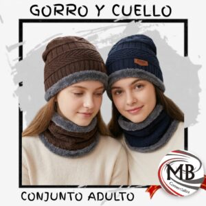 Gorro de abrigo con cuellera termica para adulto por mayor MB Comercializa.