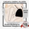 Conjunto de cadena y pulsera de acero quirurgico por mayor, juego de joyeria unisex con bolsa de paño negra para regalos en joyerias y regalerias con despacho en 24 horas por Correo Argentino mediante mbcomercializa.com.ar.