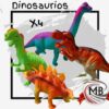 Set de figuras de dinosaurios grandes x4 por mayor en MB Comercializa. Distribuidor directo de juguetes infantiles de plástico y colección con despacho rápido en 24 horas y precios directos mayoristas a toda Argentina vía Correo Argentino.