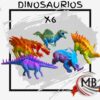 Set de dinosaurios de plastico de colores x 6 unidades juguetes didacticos por mayor para jugueterias MB Comercializa.