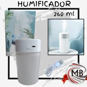 Humificador de aire y aromatizador cilíndrico de 260ml por mayor en MB Comercializa. Distribuidor directo de difusores de vapor frío para el hogar y la oficina con despacho rápido en 24 horas y precios directos mayoristas a toda Argentina vía Correo Argentino.