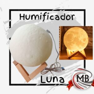 Humificador velador LED con forma de luna por mayor en MB Comercializa. Distribuidor directo de lámparas decorativas, difusores de aroma y artículos de bazar con despacho rápido en 24 horas y precios directos mayoristas a toda Argentina vía Correo Argentino.