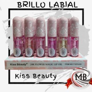 Brillo y aceite labial mágico Kiss Beauty 24K Flower Magic Lip Oil por mayor en MB Comercializa. Distribuidor mayorista de lip oil con flor, brillos hidratantes y maquillaje de labios con despacho rápido en 24 horas y precios directos mayoristas a toda Argentina vía Correo Argentino.