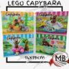 Juego de bloques para armar lego capybara por mayor en MB Comercializa. Distribuidor mayorista de juguetes didacticos de encastre, sets de carpincho capybara en caja de 14x19 cm de 97 a 99 piezas con despacho rapido en 24 horas a toda Argentina via Correo Argentino.