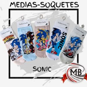 Medias soquetes de sonic por mayor en MB Comercializa. Distribuidor mayorista de medias estampadas de sonic the hedgehog, tails y shadow, soquetes cortas de algodon en varios colores con despacho rapido en 24 horas a toda Argentina via Correo Argentino.