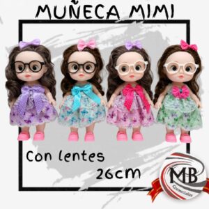 Muneca infantil con lentes de 26 cm por mayor en MB Comercializa. Distribuidora mayorista de juegos y juguetes para revendedores con despacho 24/7 full a toda Argentina via Correo Argentino.