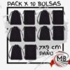 Pack x10 bolsas de paño 7x9 cm negras por mayor, bolsitas de pana de micropana con cordon ajustable para packaging de joyas y regalos en joyerias y marroquinerias con despacho en 24 horas por Correo Argentino mediante mbcomercializa.com.ar.