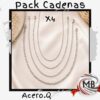Pack por 4 cadenas de acero quirúrgico en MB Comercializa. Distribuidor directo de bijouterie con despacho rápido en 24 horas y precios directos mayoristas a toda Argentina vía Correo Argentino.